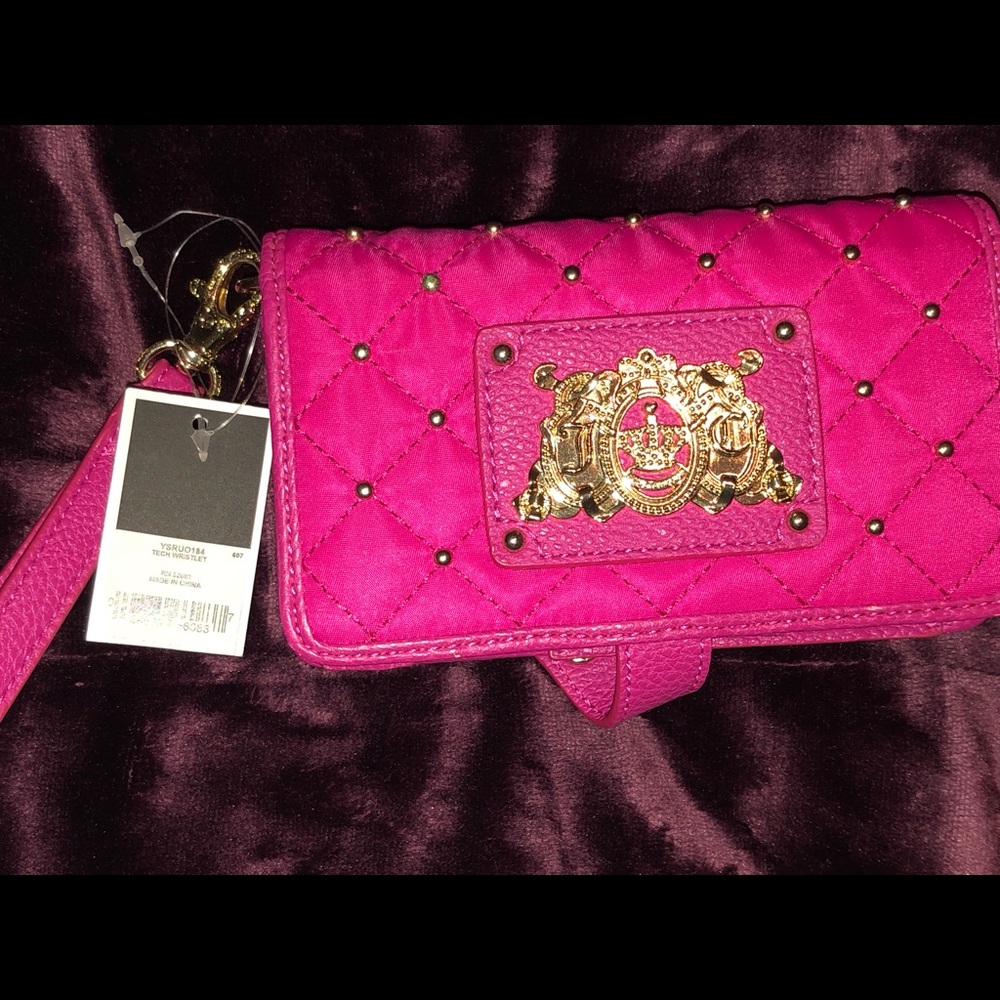 Juicy couture pink tech wristlet